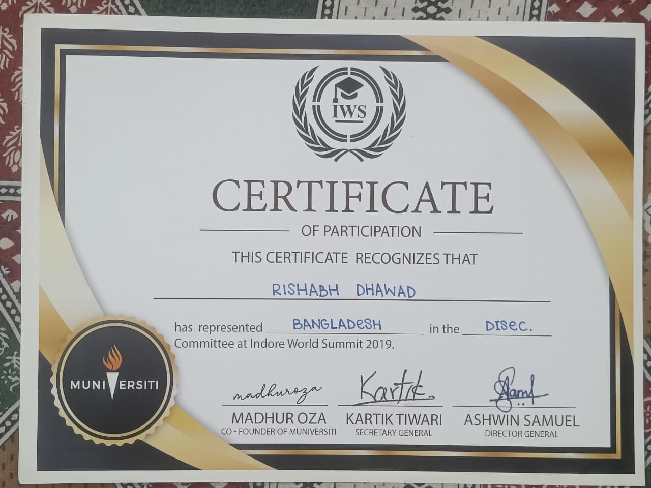 Indian International Model United Nations 2019